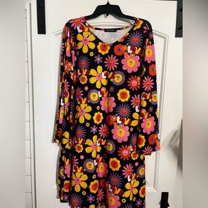 Deerose Women's 70s Hippie Costume Retro Go Go Groovy Dress